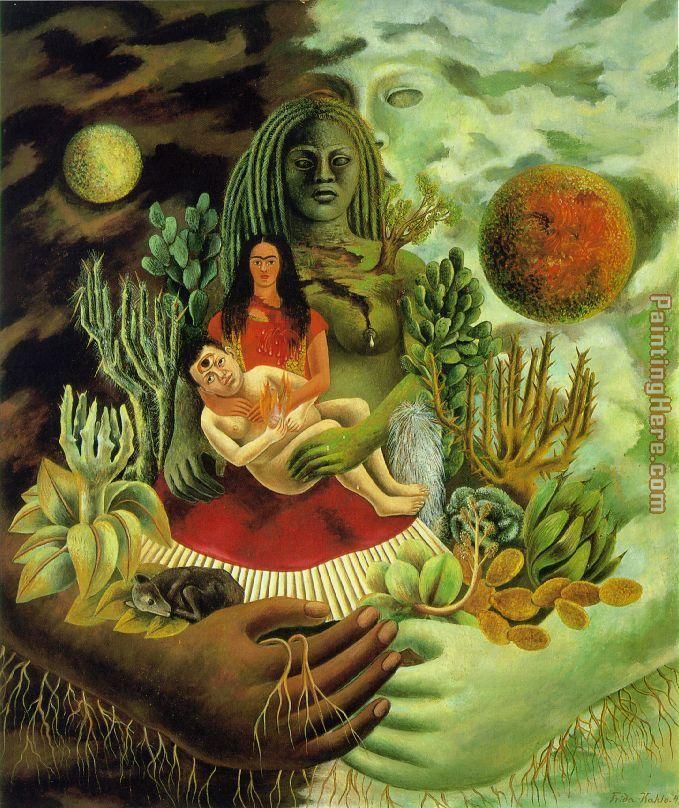 The Love Embrace of the Universe the Earth Mexico Me Diego and Mr Xolotl painting - Frida Kahlo The Love Embrace of the Universe the Earth Mexico Me Diego and Mr Xolotl art painting